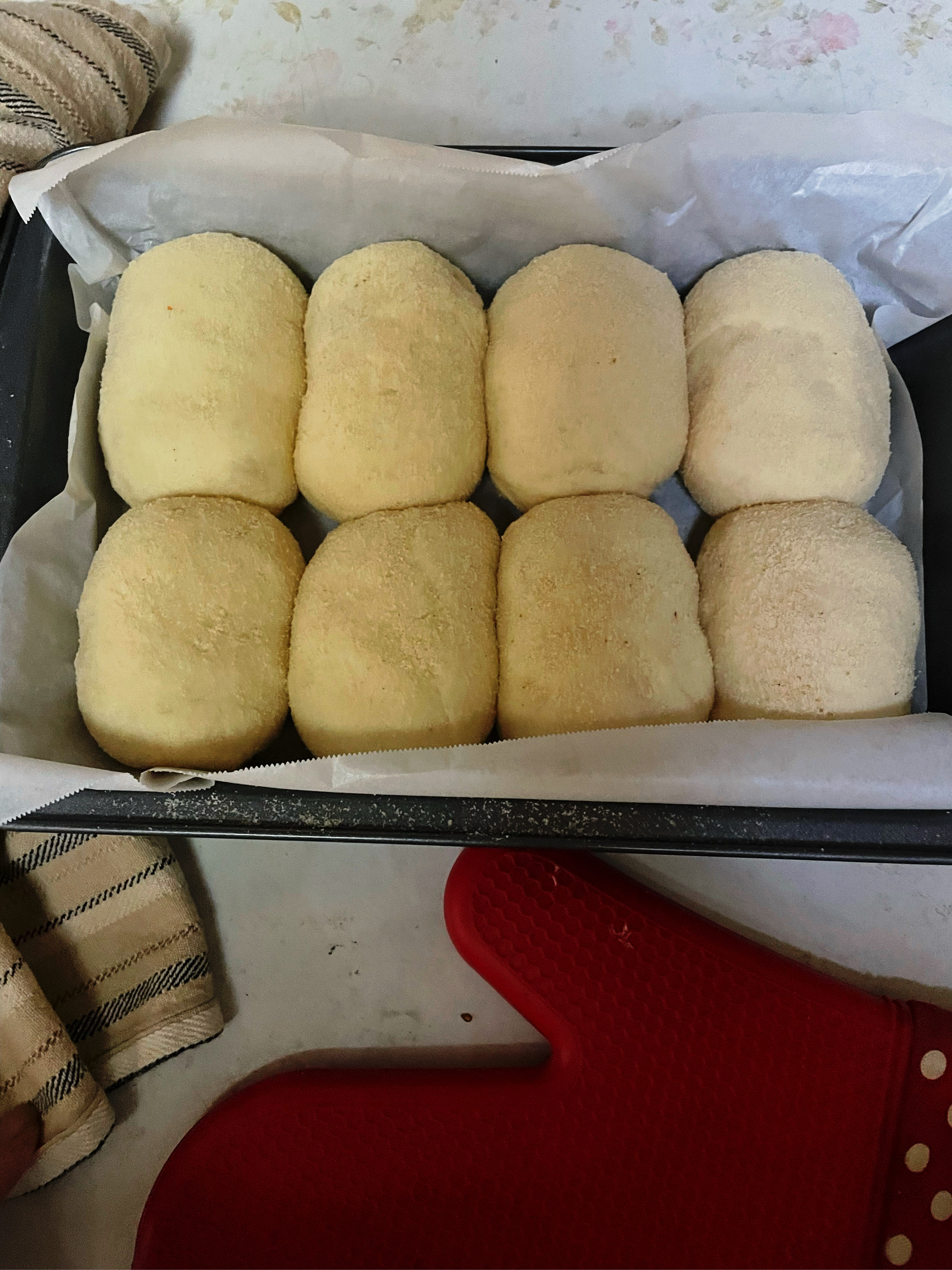 bread dough after it has risen